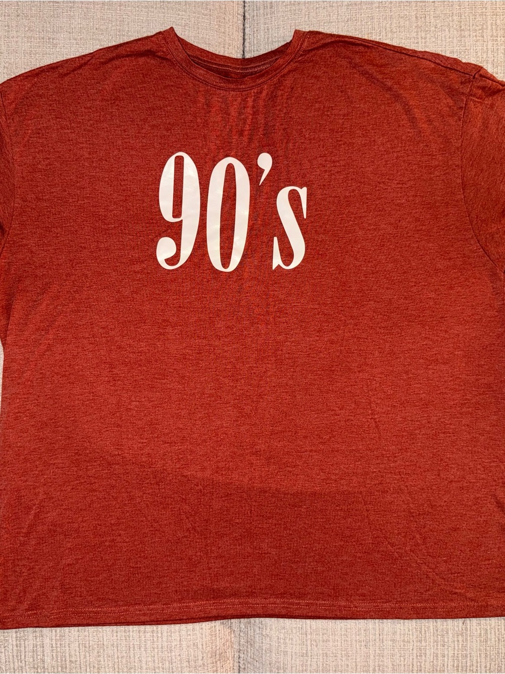 90's Graphic Tee in Brick Red Orange